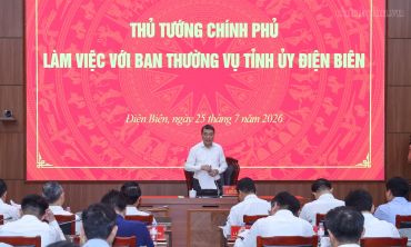 Thủ tướng Lê Minh Hưng làm việc với Ban Thường vụ Tỉnh ủy Điện Biên