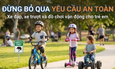 Xe đạp, xe trượt, đồ chơi vận động: Đừng bỏ qua yêu cầu an toàn
