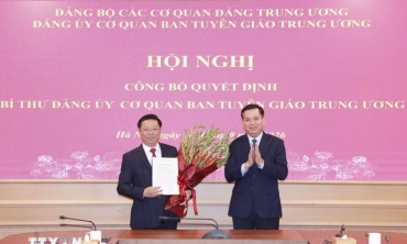 Ông Trần Thanh Lâm giữ chức Bí thư Đảng ủy Cơ quan Ban Tuyên giáo Trung ương