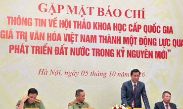 Hội thảo khoa học quốc gia về phát huy giá trị văn hóa Việt Nam trong kỷ nguyên mới sẽ diễn ra vào ngày 10/10