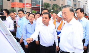 Tổng Bí thư, Chủ tịch nước Tô Lâm kiểm tra tiến độ thi công một số công trình, dự án trọng điểm của Thủ đô