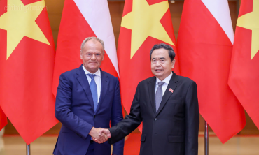 Chủ tịch Quốc hội Trần Thanh Mẫn hội kiến Thủ tướng Ba Lan Donald Tusk
