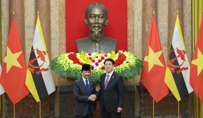 Chủ tịch nước Lương Cường chủ trì lễ đón chính thức Quốc vương Brunei