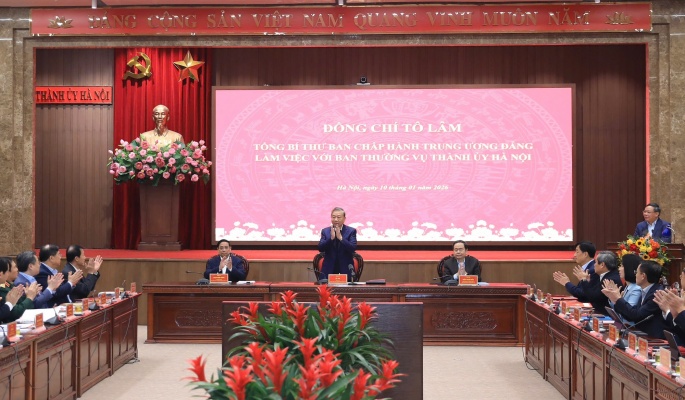 Tổng Bí thư Tô Lâm làm việc với Hà Nội về quy hoạch tổng thể Thủ đô tầm nhìn 100 năm
