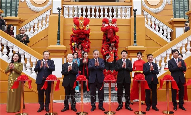 Tổng Bí thư Tô Lâm, Chủ tịch nước Lương Cường dự khánh thành công trình Trụ sở làm việc Cơ quan Chủ tịch nước