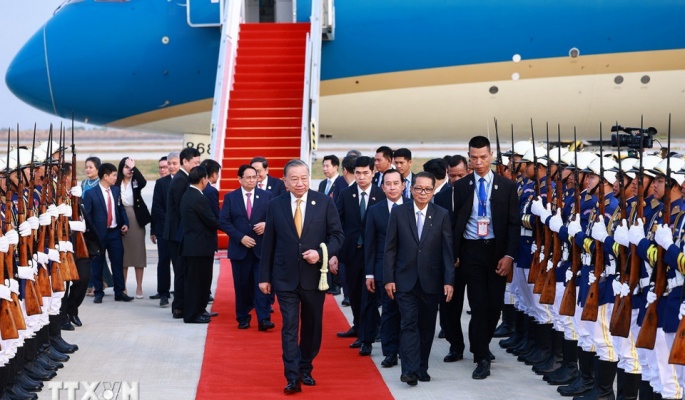 Tổng Bí thư Tô Lâm bắt đầu chuyến thăm cấp Nhà nước tới Vương quốc Campuchia