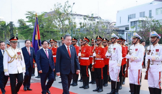 Tổng Bí thư Tô Lâm đặt vòng hoa tại Đài Độc lập, Đài tưởng niệm cố Quốc vương Norodom Sihanouk, Đài Hữu nghị Campuchia - Việt Nam