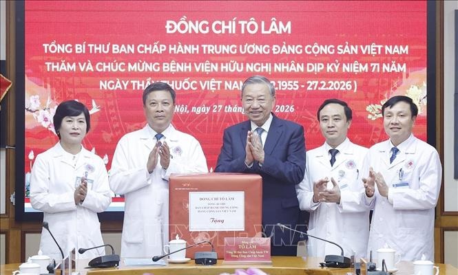 Phát biểu của Tổng Bí thư Tô Lâm trong cuộc đến thăm chúc mừng ngành y tế và tập thể cán bộ, y bác sỹ và nhân viên Bệnh viện Hữu Nghị nhân kỷ niệm 71 năm Ngày Thầy thuốc Việt Nam