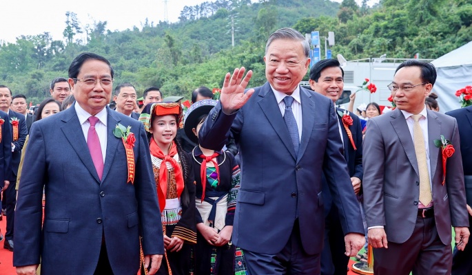 TỔNG THUẬT: Khởi công đồng loạt các trường nội trú liên cấp vùng biên giai đoạn 2