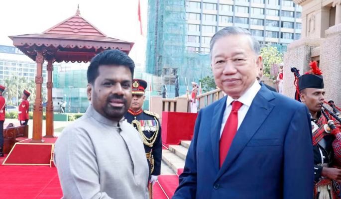Lễ đón trọng thể Tổng Bí thư, Chủ tịch nước Tô Lâm thăm cấp Nhà nước Sri Lanka