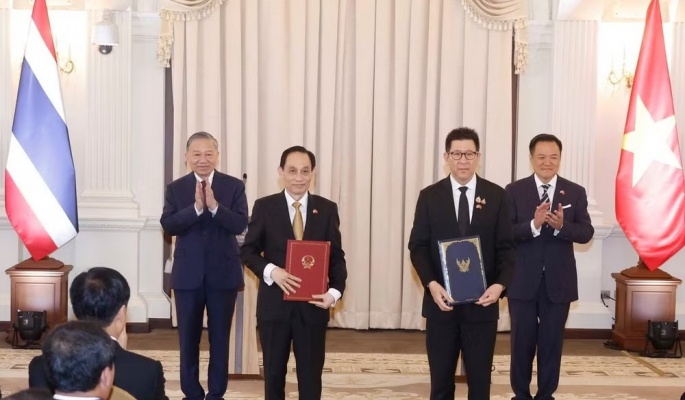 Tổng Bí thư, Chủ tịch nước Tô Lâm và Thủ tướng Thái Lan chứng kiến lễ trao văn kiện hợp tác và công bố Logo kỷ niệm 50 năm thiết lập quan hệ ngoại giao Việt Nam – Thái Lan