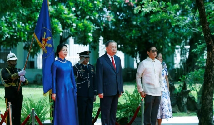 Lễ đón Tổng Bí thư, Chủ tịch nước Tô Lâm và Phu nhân thăm cấp Nhà nước tới Philippines