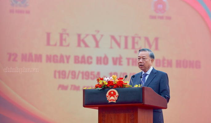 Phát biểu của Tổng Bí thư, Chủ tịch nước Tô Lâm tại Lễ kỷ niệm 72 năm Ngày Bác Hồ về thăm Đền Hùng
