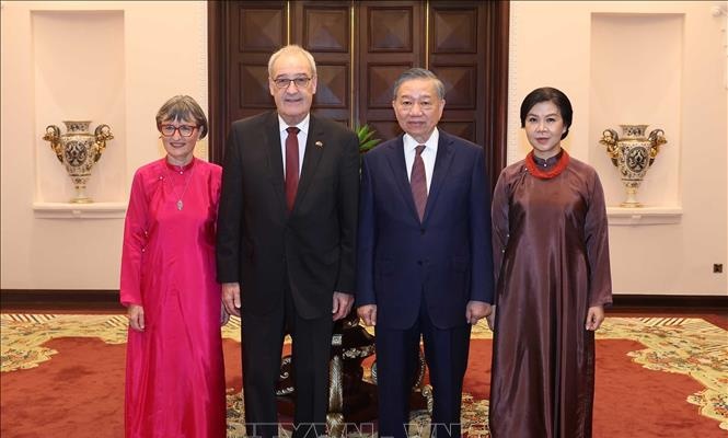 Tổng Bí thư, Chủ tịch nước Tô Lâm chủ trì chiêu đãi Tổng thống Liên bang Thụy Sĩ Guy Parmelin